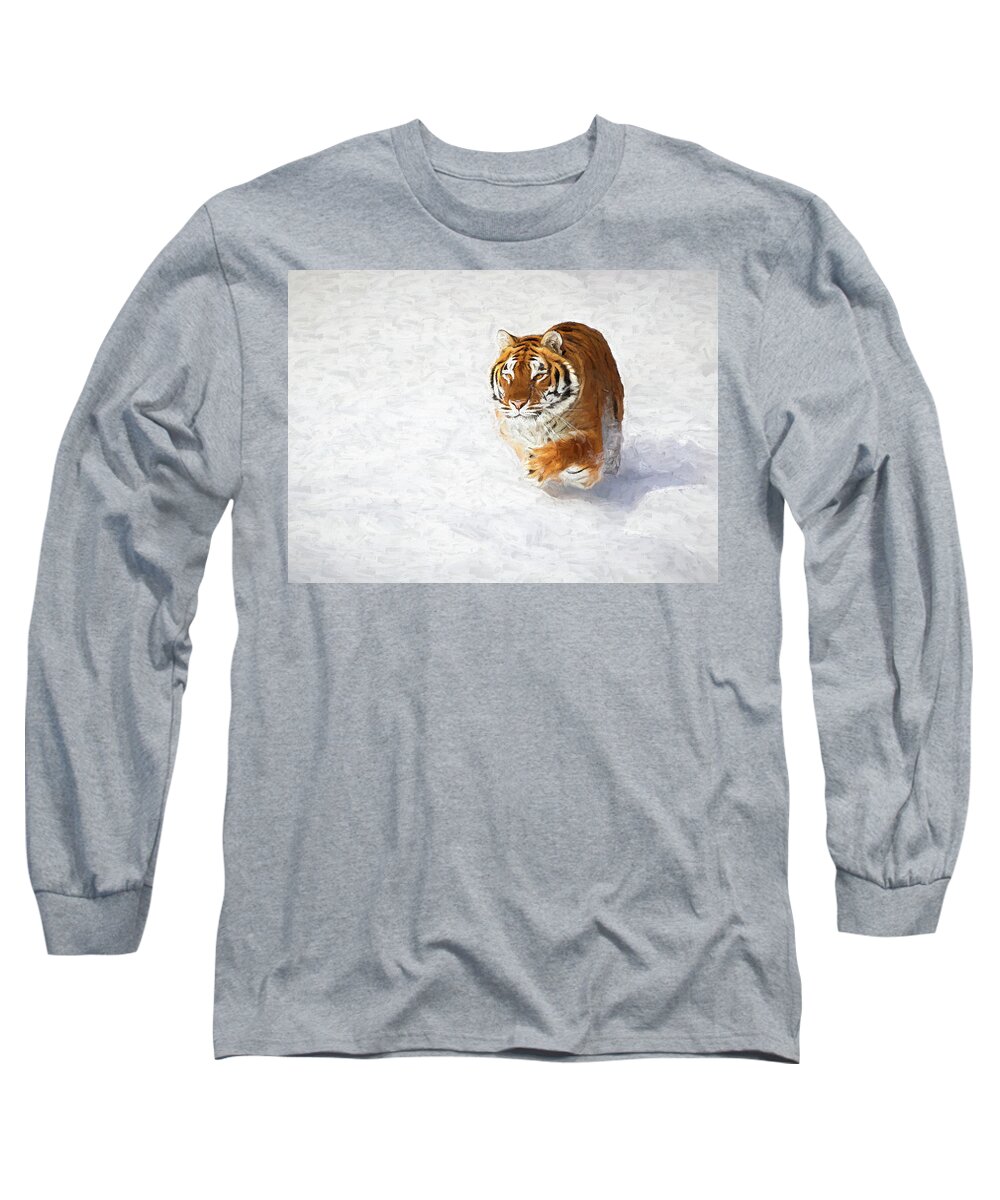 Tiger Long Sleeve T-Shirt featuring the photograph Wintry Surge by Art Cole