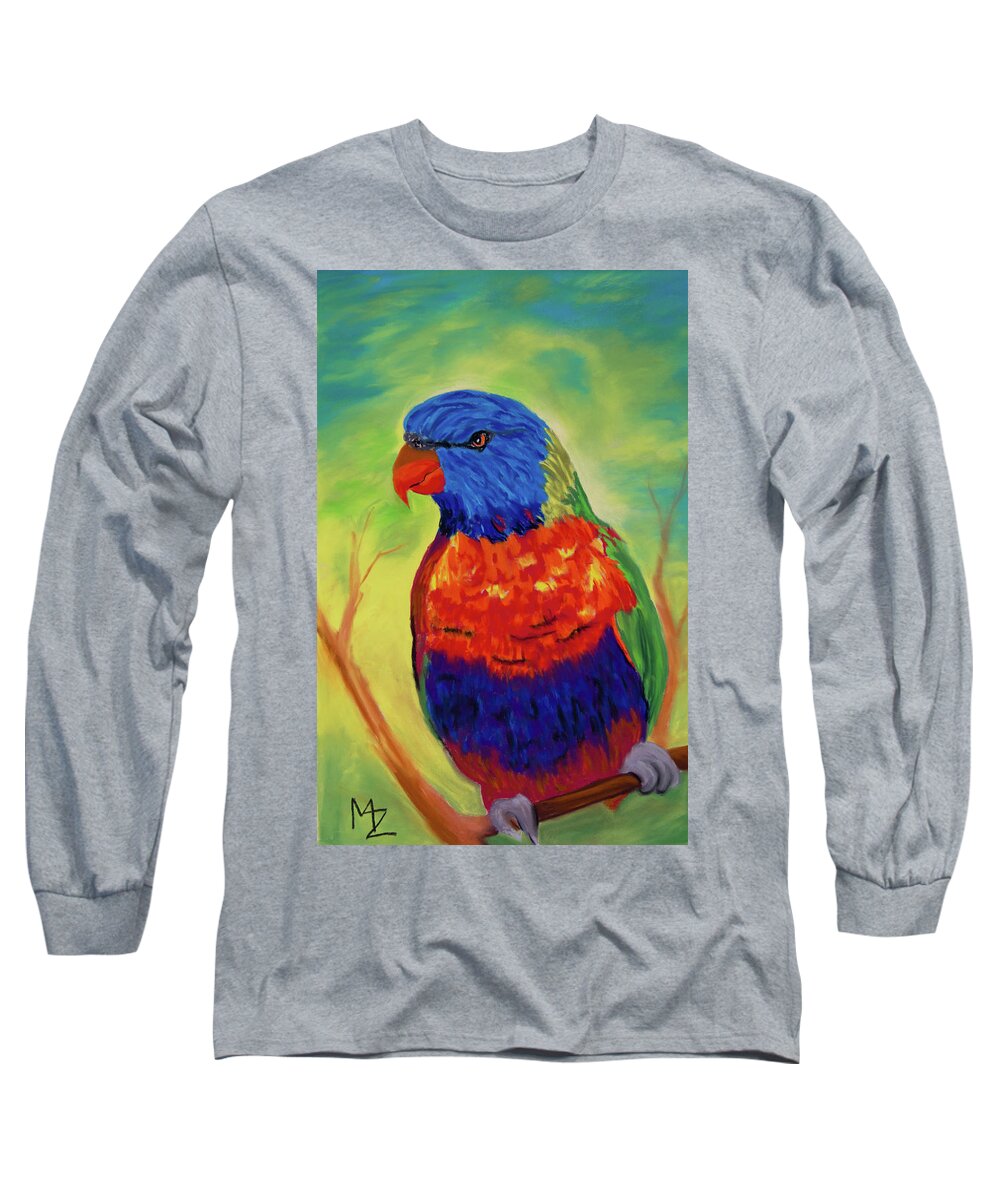 Lorikeet Long Sleeve T-Shirt featuring the pastel You're Having a Bad Day? by Margaret Zabor