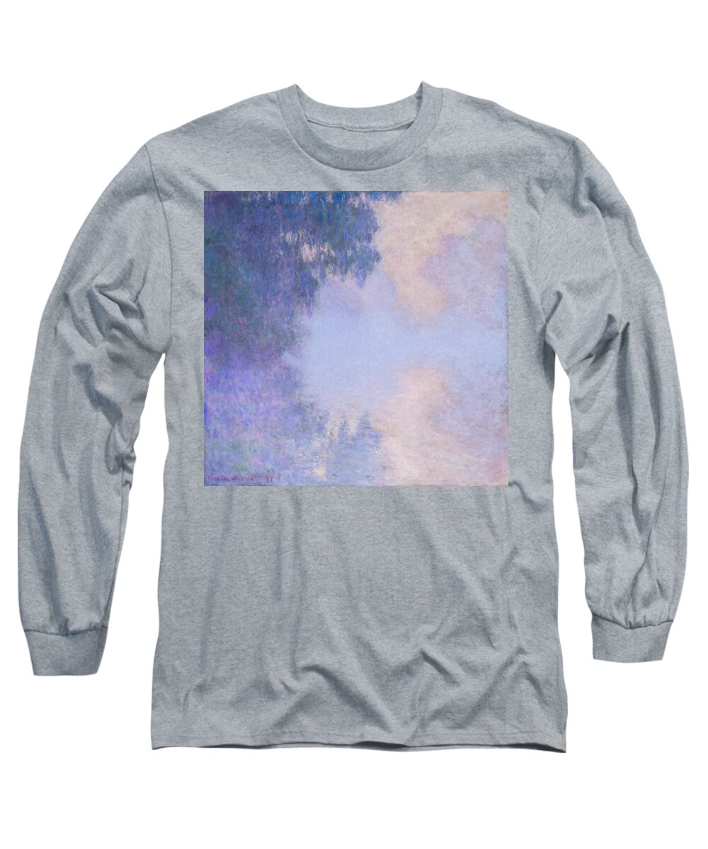 Branch Of The Seine Near Giverny Long Sleeve T-Shirt featuring the painting Branch of the Seine near Giverny #1 by Claude Monet