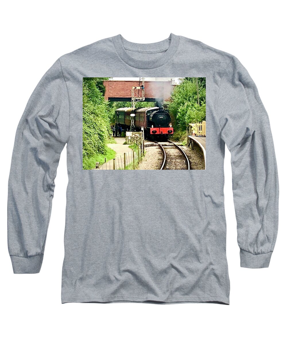 No. 3193 Long Sleeve T-Shirt featuring the photograph Hunslet 0-6-0ST No.3193 Steam Locomotive #1 by Gordon James