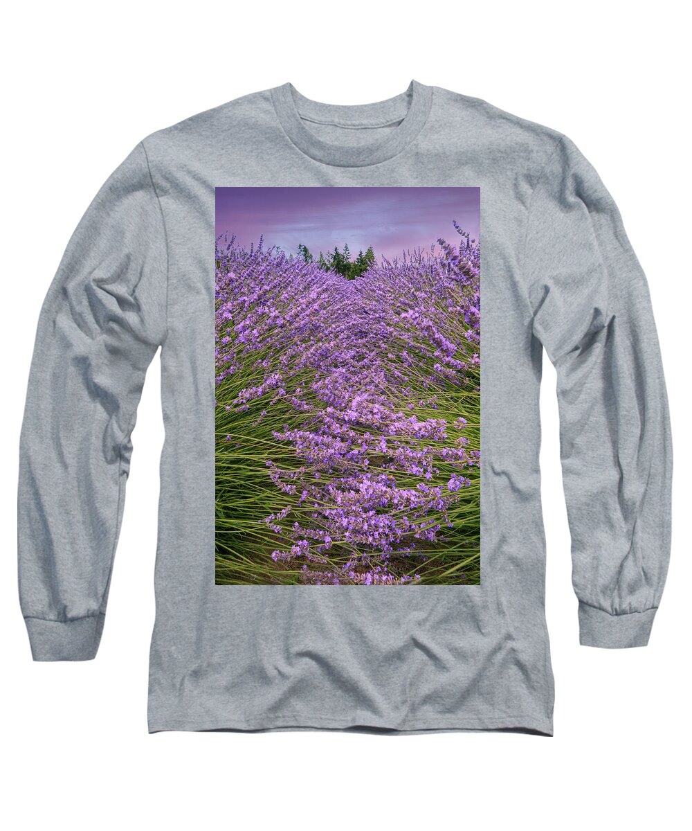 Lavender Long Sleeve T-Shirt featuring the photograph Lavender Field #1 by Minnie Gallman