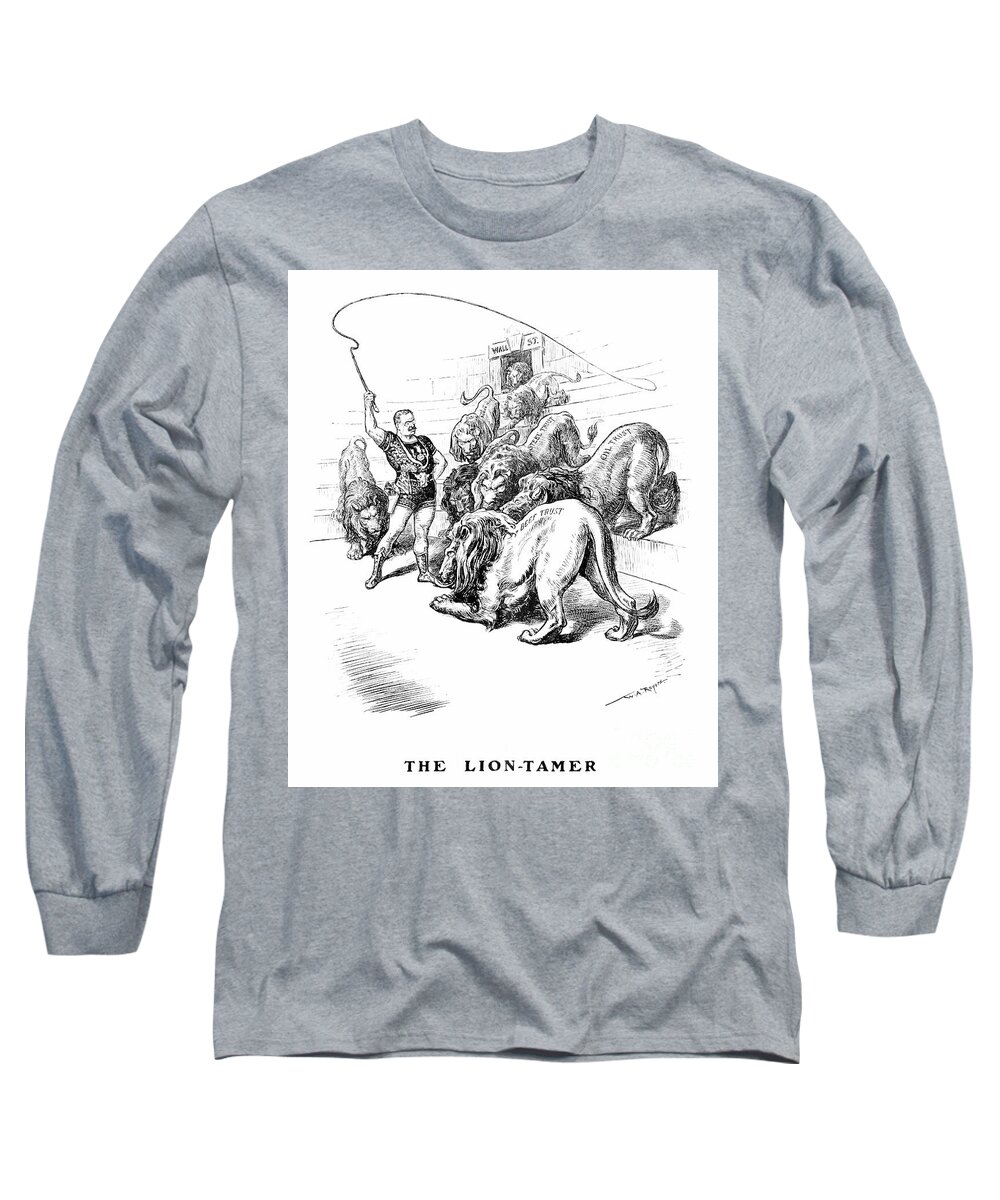 1904 Long Sleeve T-Shirt featuring the drawing Roosevelt Cartoon, 1904 #1 by William Allen Rogers