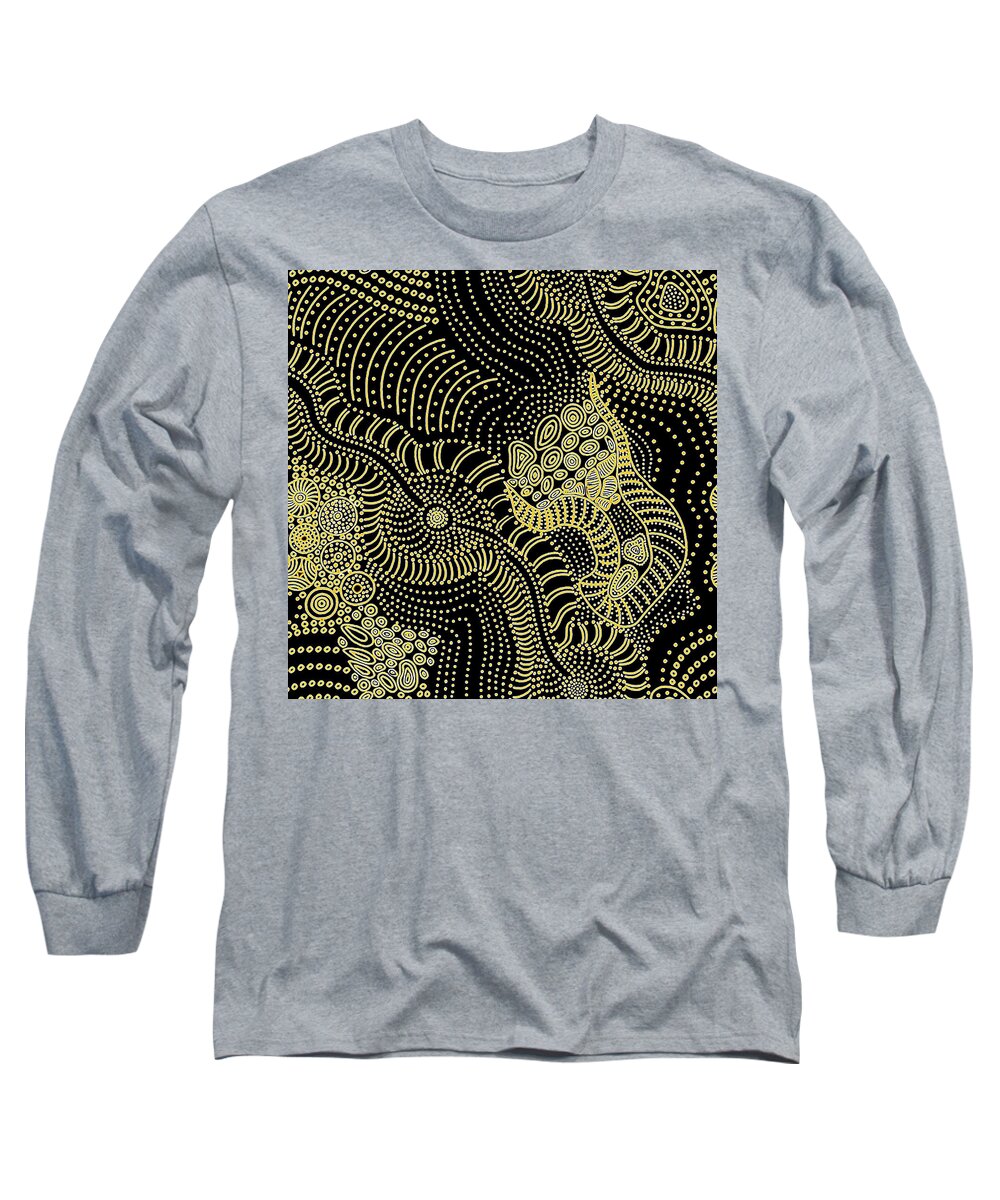 Shaman Peyote Ritual Long Sleeve T-Shirt featuring the digital art Tear Across Dotted Line #1 by Vagabond Folk Art - Virginia Vivier