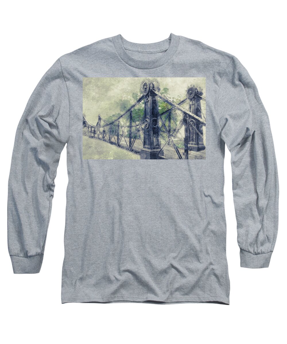 Victorian Bridge Long Sleeve T-Shirt featuring the digital art Victorian Bridge by Randall Allen