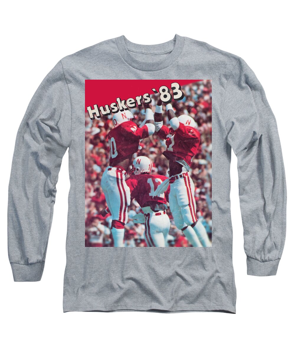 Huskers Long Sleeve T-Shirt featuring the mixed media 1983 Nebraska Cornhuskers by Row One Brand