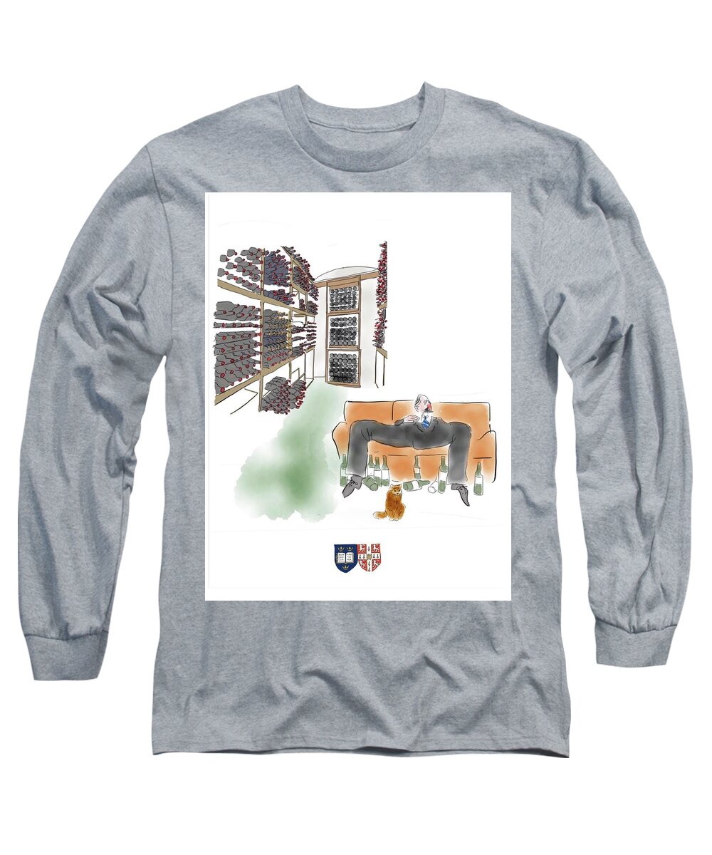  Long Sleeve T-Shirt featuring the drawing O and C #30 by Dan CohnSherbok
