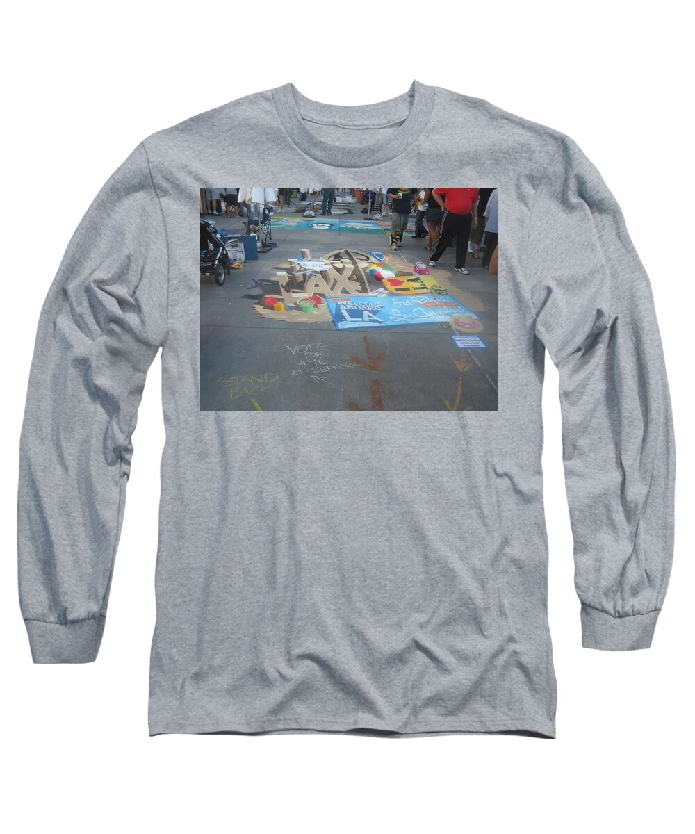Chalk Long Sleeve T-Shirt featuring the photograph 3D Chalk Drawing by Calvin Boyer