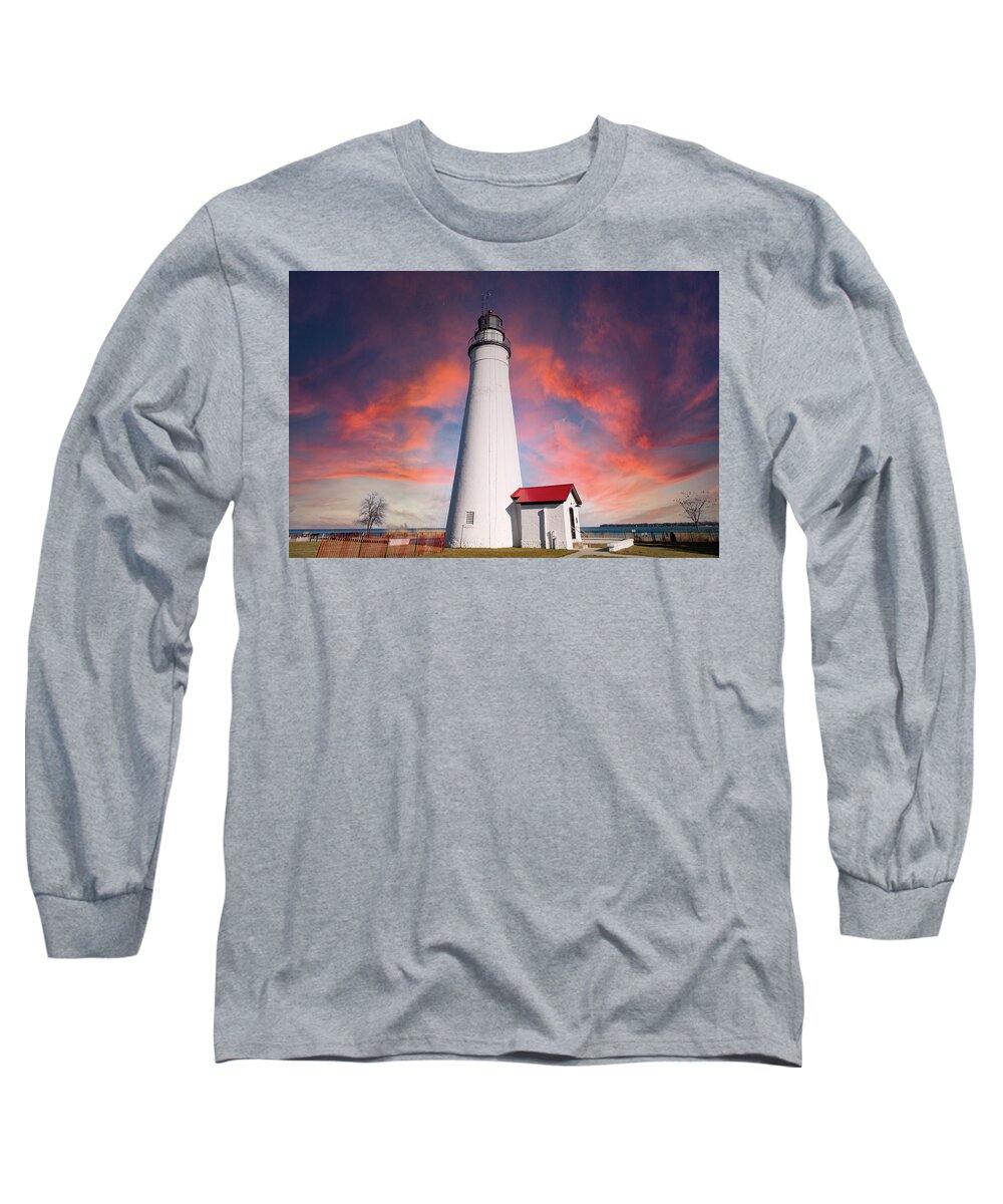 Long Sleeve T-Shirt featuring the photograph Fort Gratiot Lighthouse in Michigan #8 by Eldon McGraw