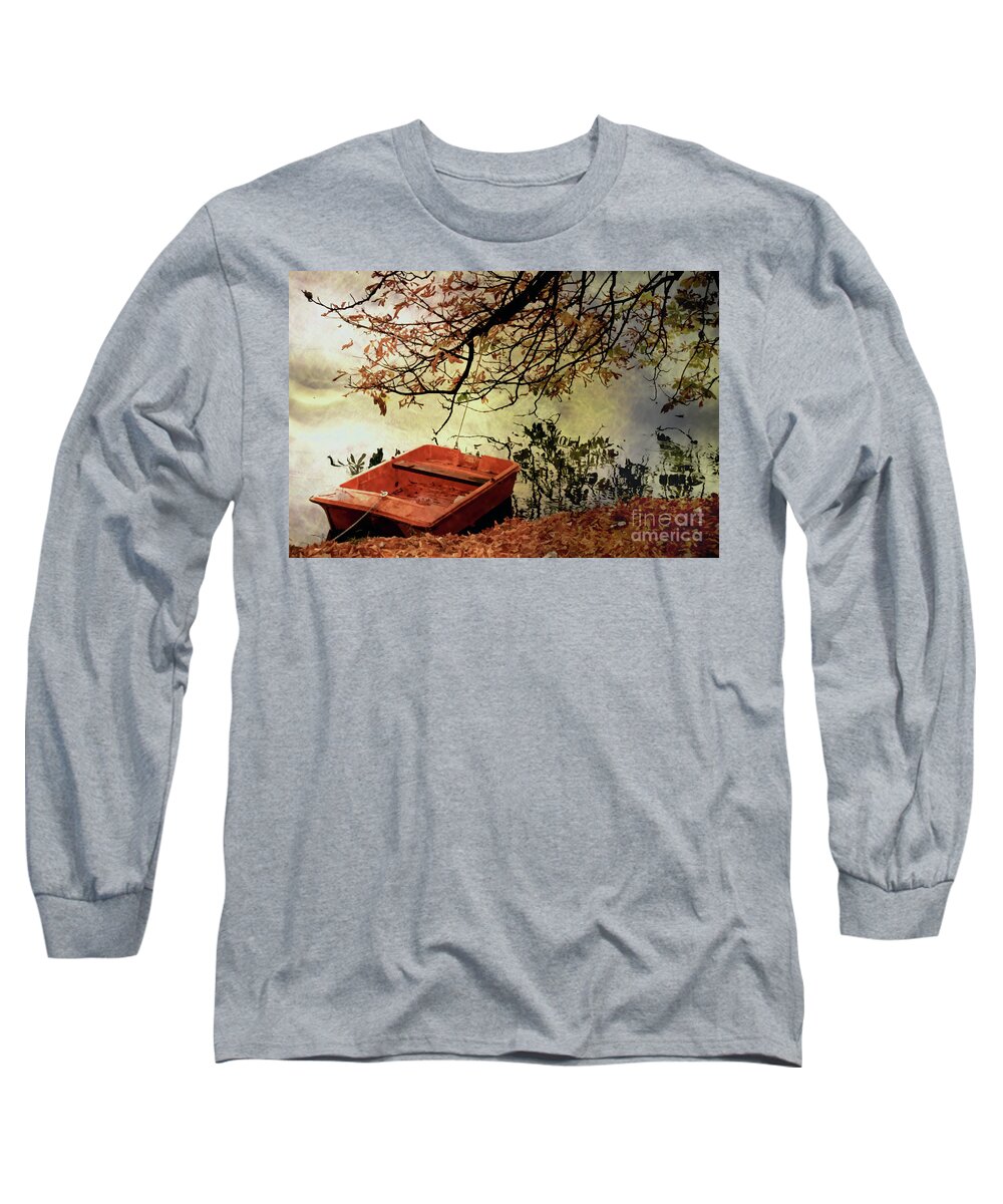 Impressionism Long Sleeve T-Shirt featuring the photograph Abandoned Boat by Neala McCarten