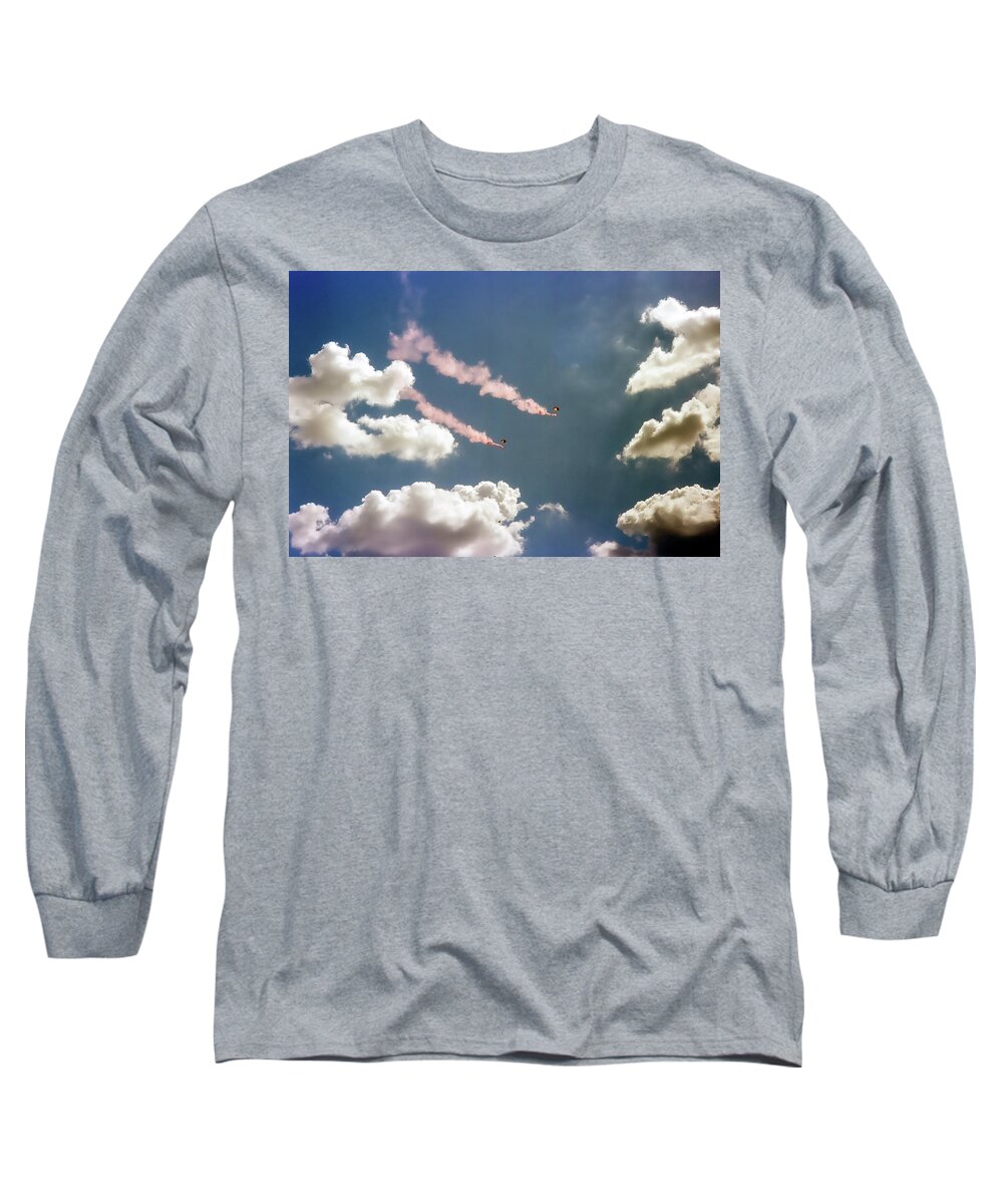 Sky Divers Long Sleeve T-Shirt featuring the photograph Aerials by Jim Mathis