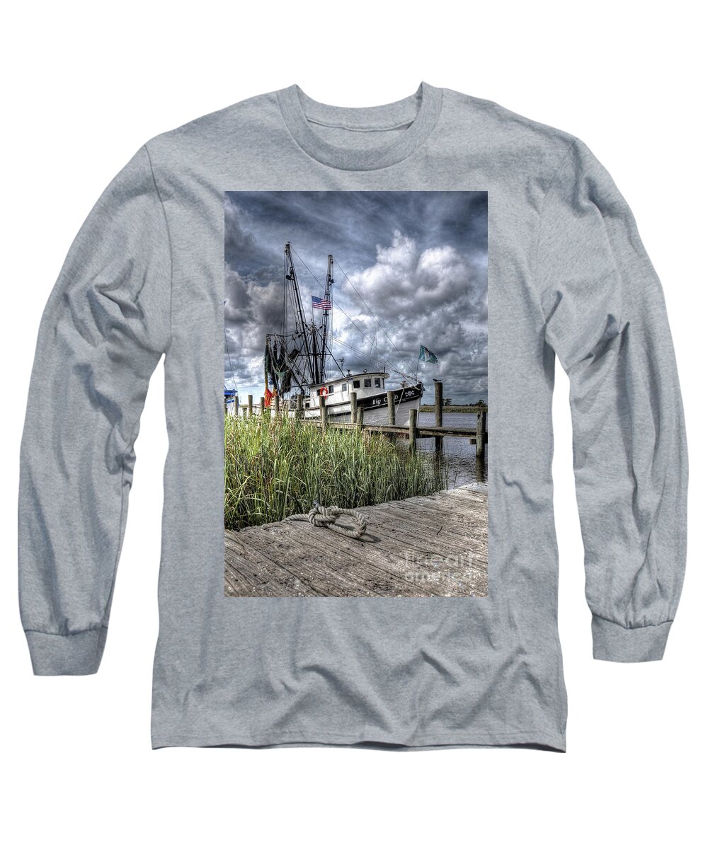 Fishing Boat Long Sleeve T-Shirt featuring the photograph After The Catch by Randall Dill