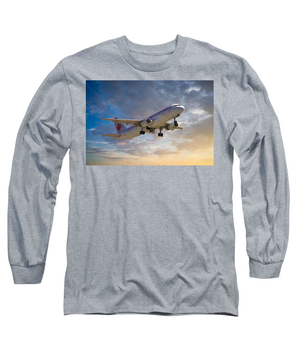 Air Canada Long Sleeve T-Shirt featuring the photograph Air Canada S-57A by Chris Smith