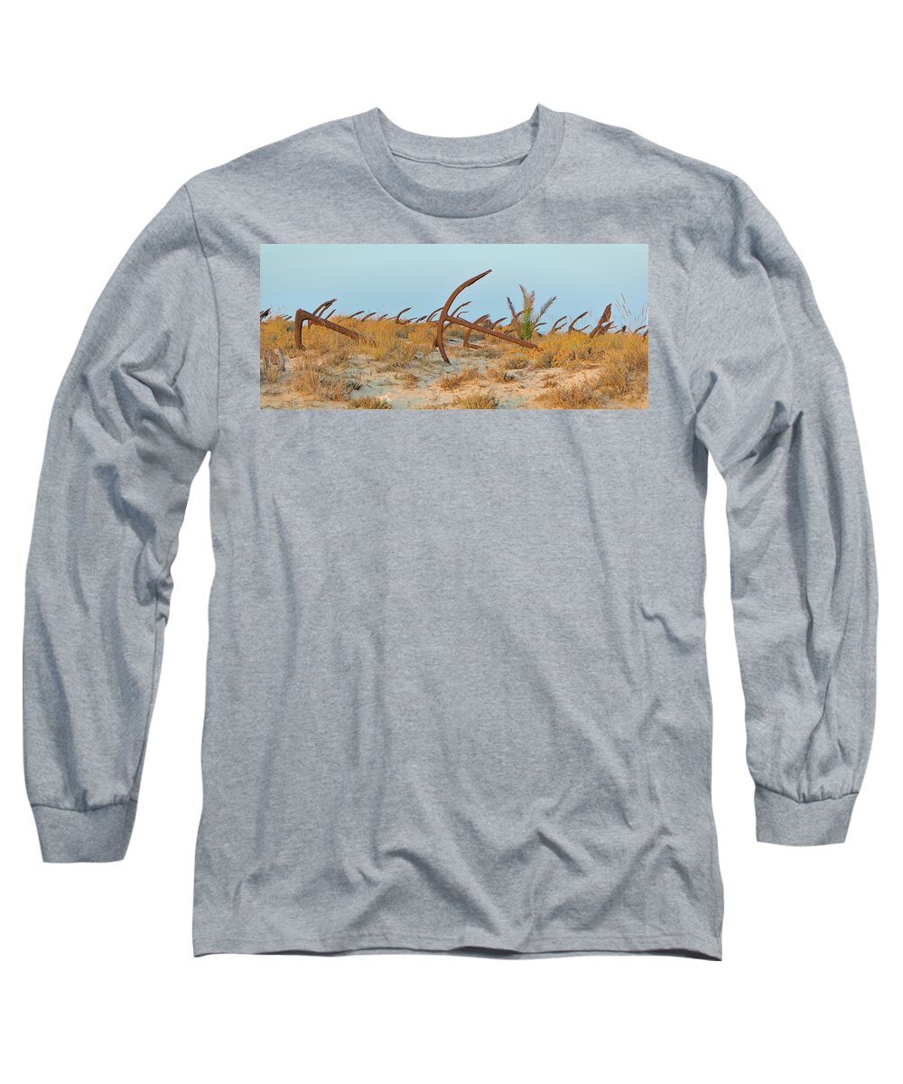 Tavira Long Sleeve T-Shirt featuring the photograph Anchors in Barril Beach by Angelo DeVal