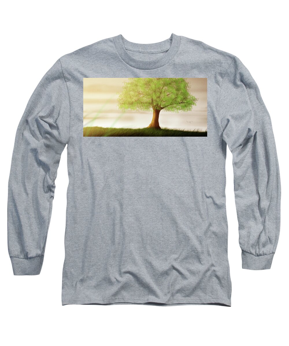 Tree Of Life Long Sleeve T-Shirt featuring the digital art Art - Tree of Life by Matthias Zegveld