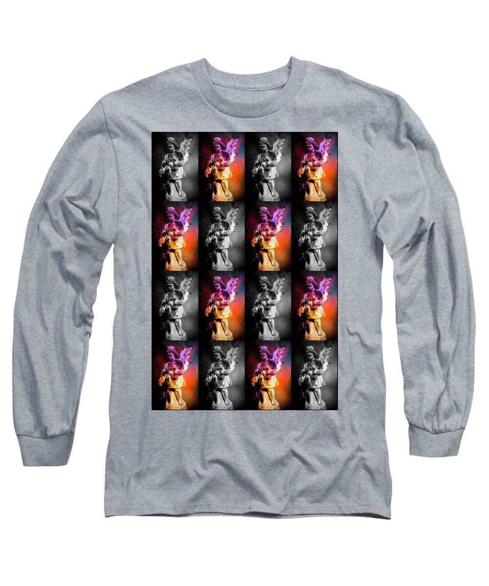 Colourful Long Sleeve T-Shirt featuring the photograph Artistic Angelic Collage by Michelle Liebenberg