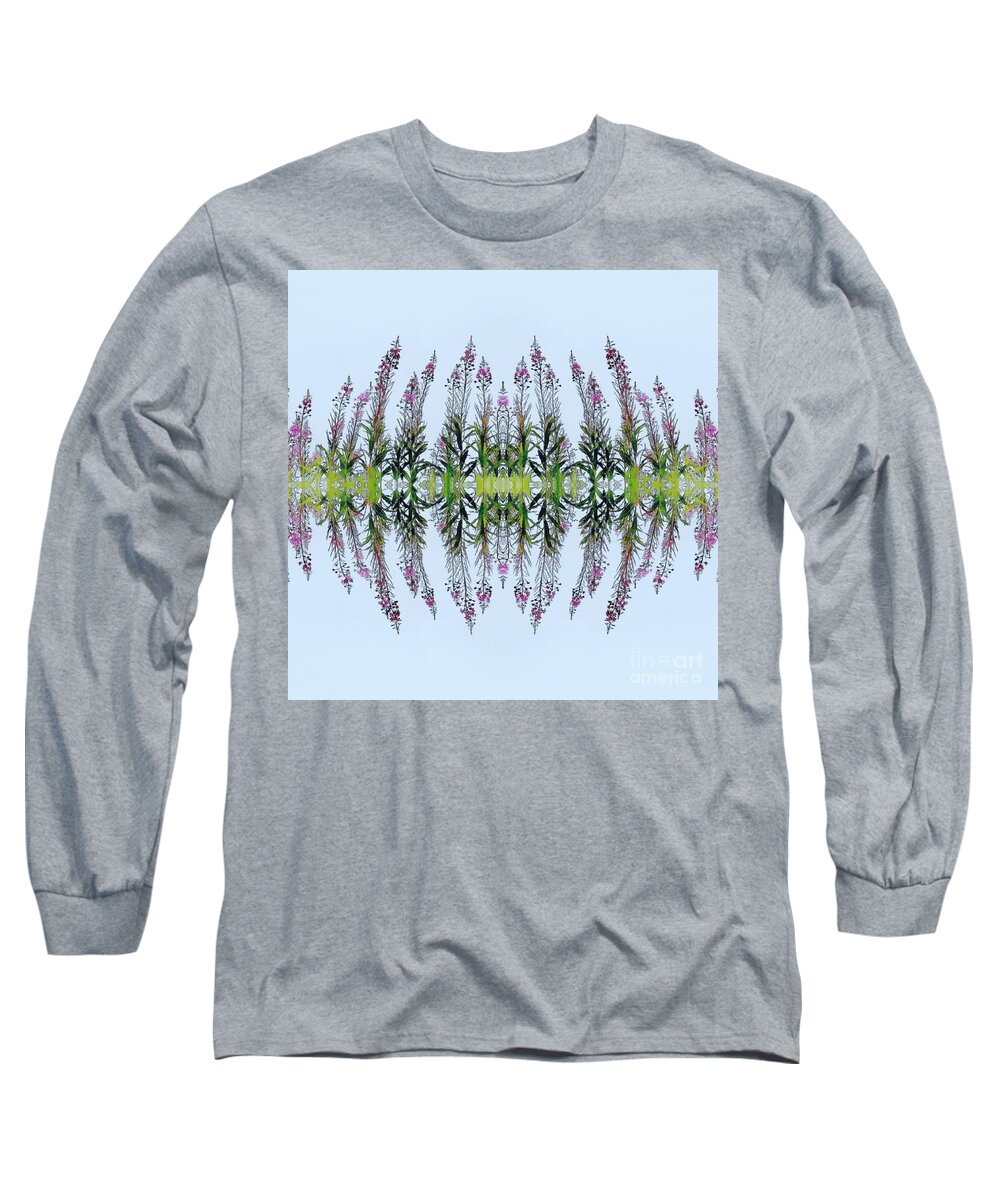 Floral Long Sleeve T-Shirt featuring the digital art As Above so Below by Alexandra Vusir