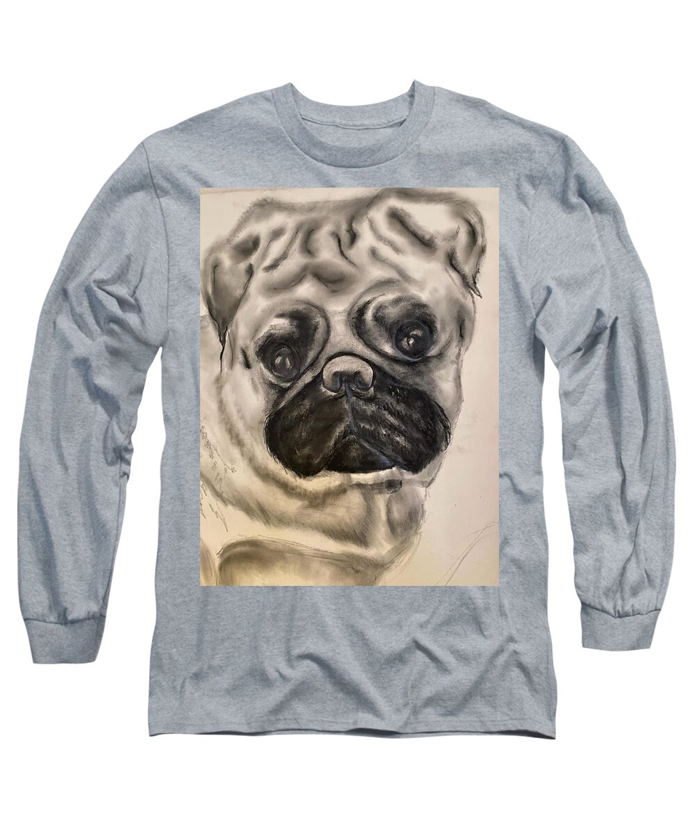  Long Sleeve T-Shirt featuring the drawing Ayden by Angie ONeal