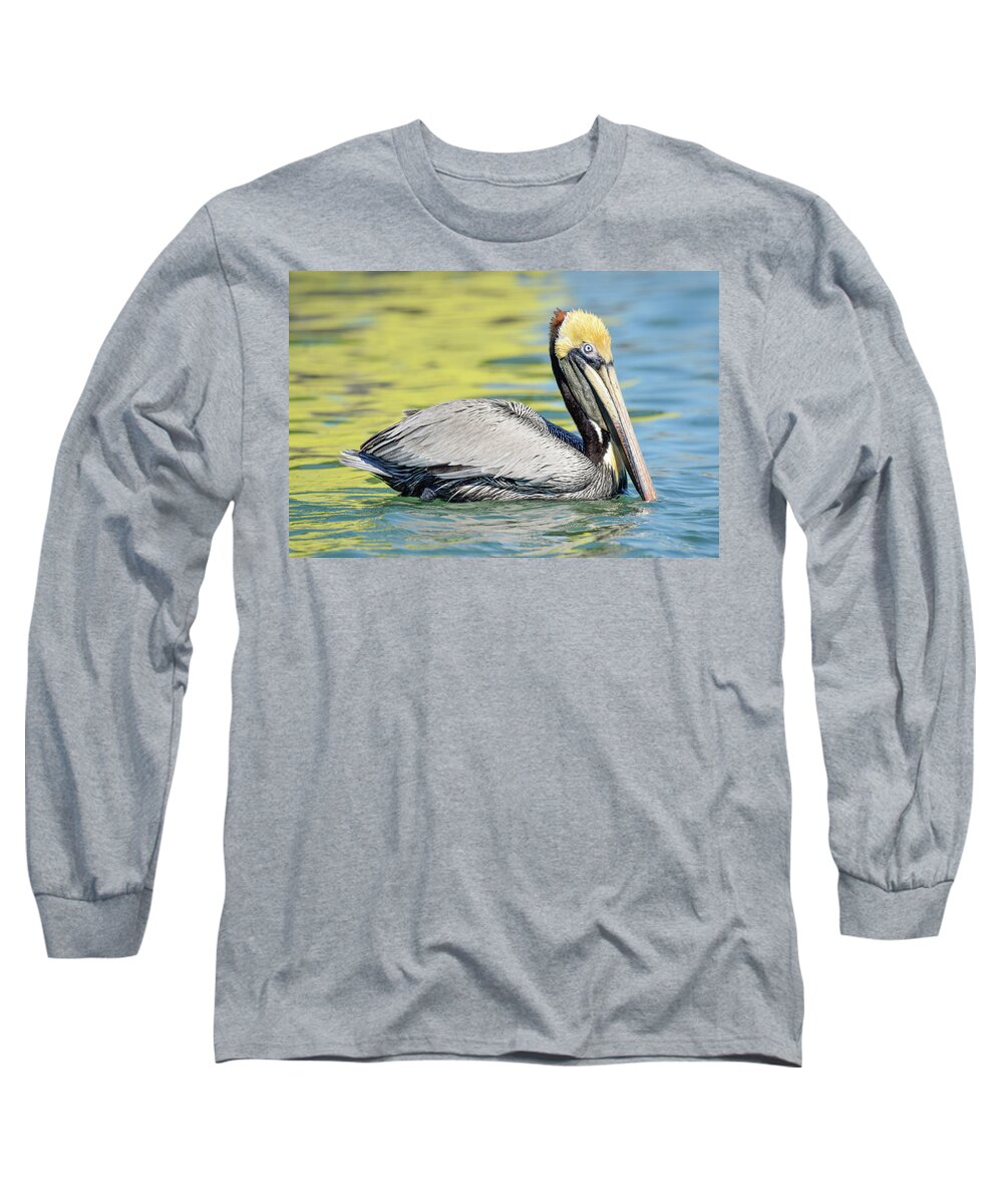 Brown Long Sleeve T-Shirt featuring the photograph Bait Stand Reflections Too by Christopher Rice