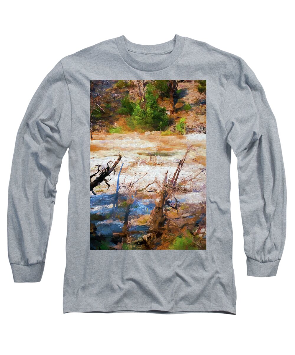 Photo Long Sleeve T-Shirt featuring the digital art Bath Lake Terrace by Greg Sigrist