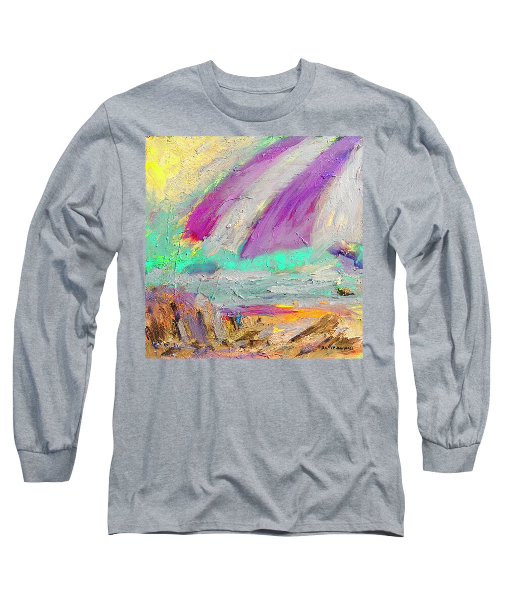 Beach Umbrella Long Sleeve T-Shirt featuring the painting Beach Umbrella by Patty Kay Hall