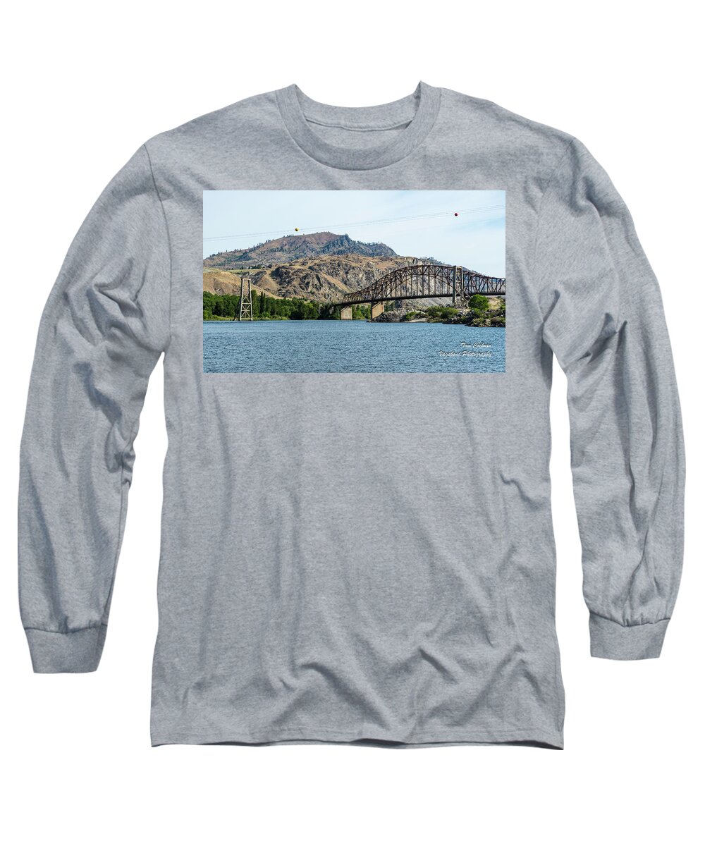 Beebe Bridges Over The Columbia Long Sleeve T-Shirt featuring the photograph Beebe Bridges over the Columbia by Tom Cochran