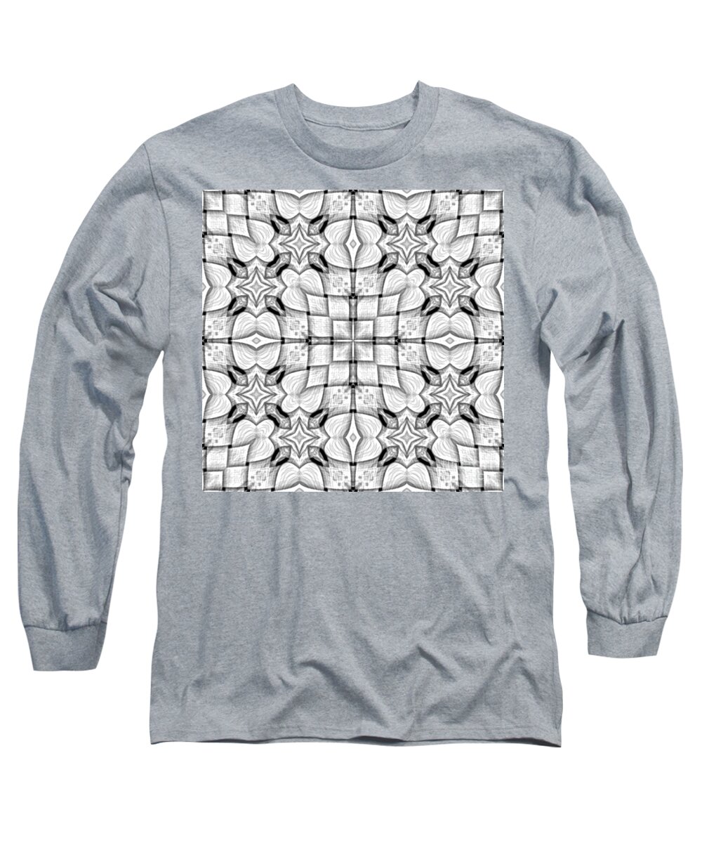 Black Long Sleeve T-Shirt featuring the digital art Black and White Revival by Designs By L