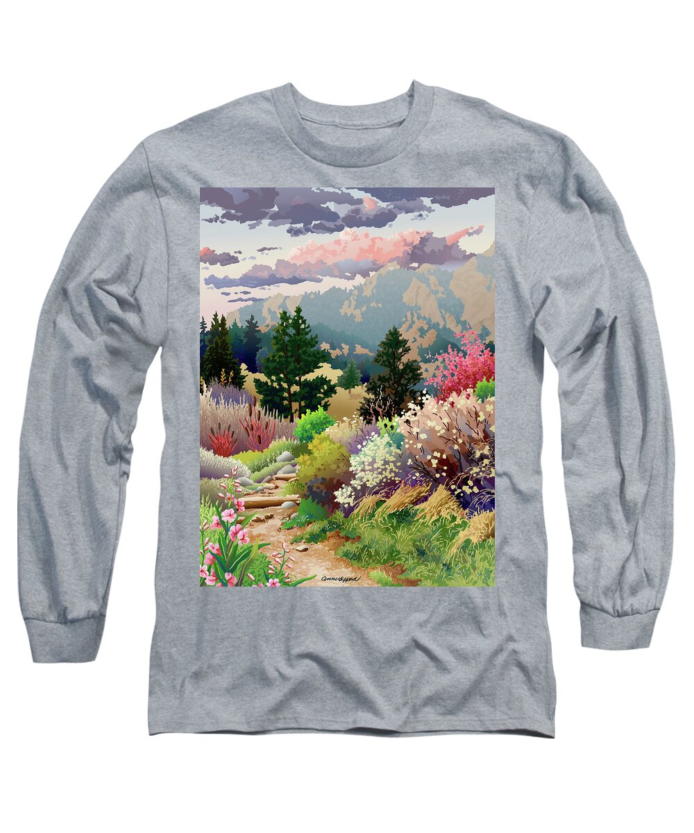Serigraph Long Sleeve T-Shirt featuring the digital art Bolder Boulder 10K Poster 2007 by Anne Gifford