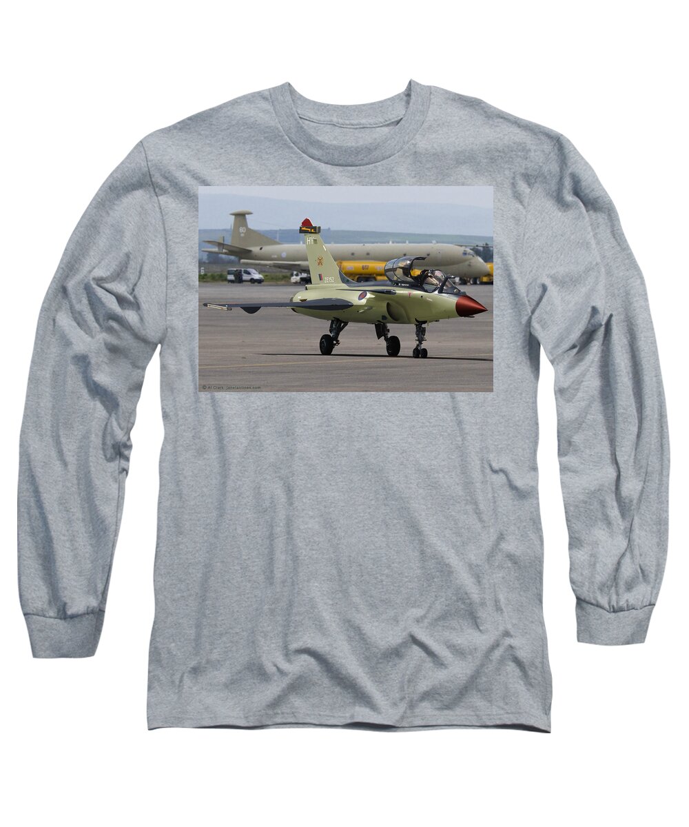 Dassault Long Sleeve T-Shirt featuring the digital art British Rafale by Custom Aviation Art