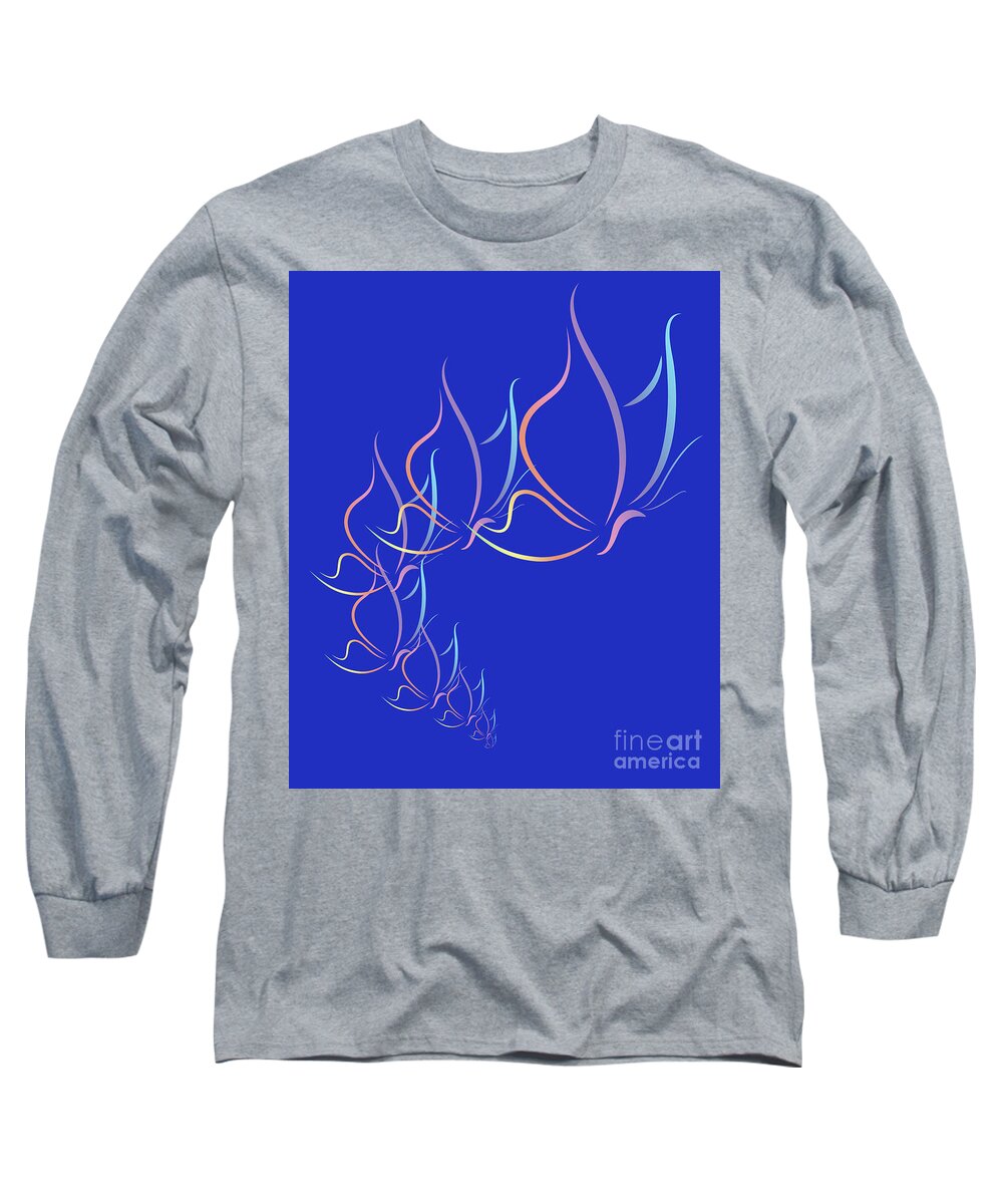 Butterflies; Wings; Gradient; Rainbow; Abstract; Long Sleeve T-Shirt featuring the digital art Butterflies are Free by Tina Uihlein