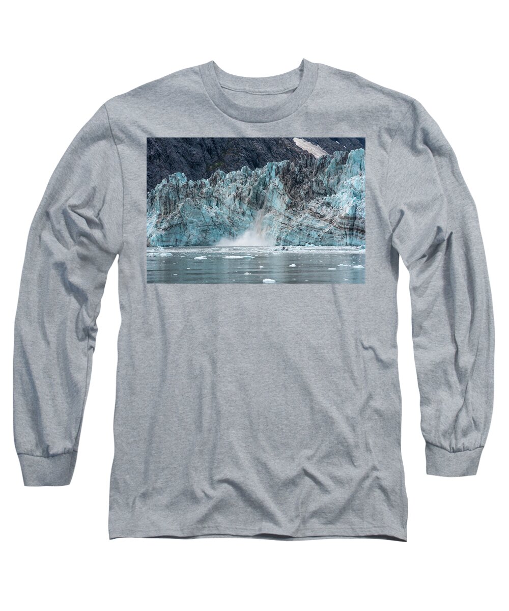 Glacier Long Sleeve T-Shirt featuring the photograph Calving by David Kirby