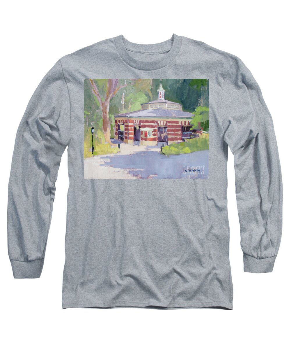 Carousel Long Sleeve T-Shirt featuring the painting Central Park Carousel, New York City by Paul Strahm