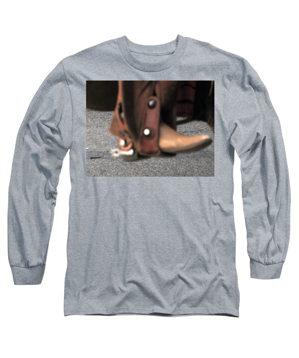 Charro Mexican Boot Spurs Long Sleeve T-Shirt featuring the photograph Charro Boot by Don Varney