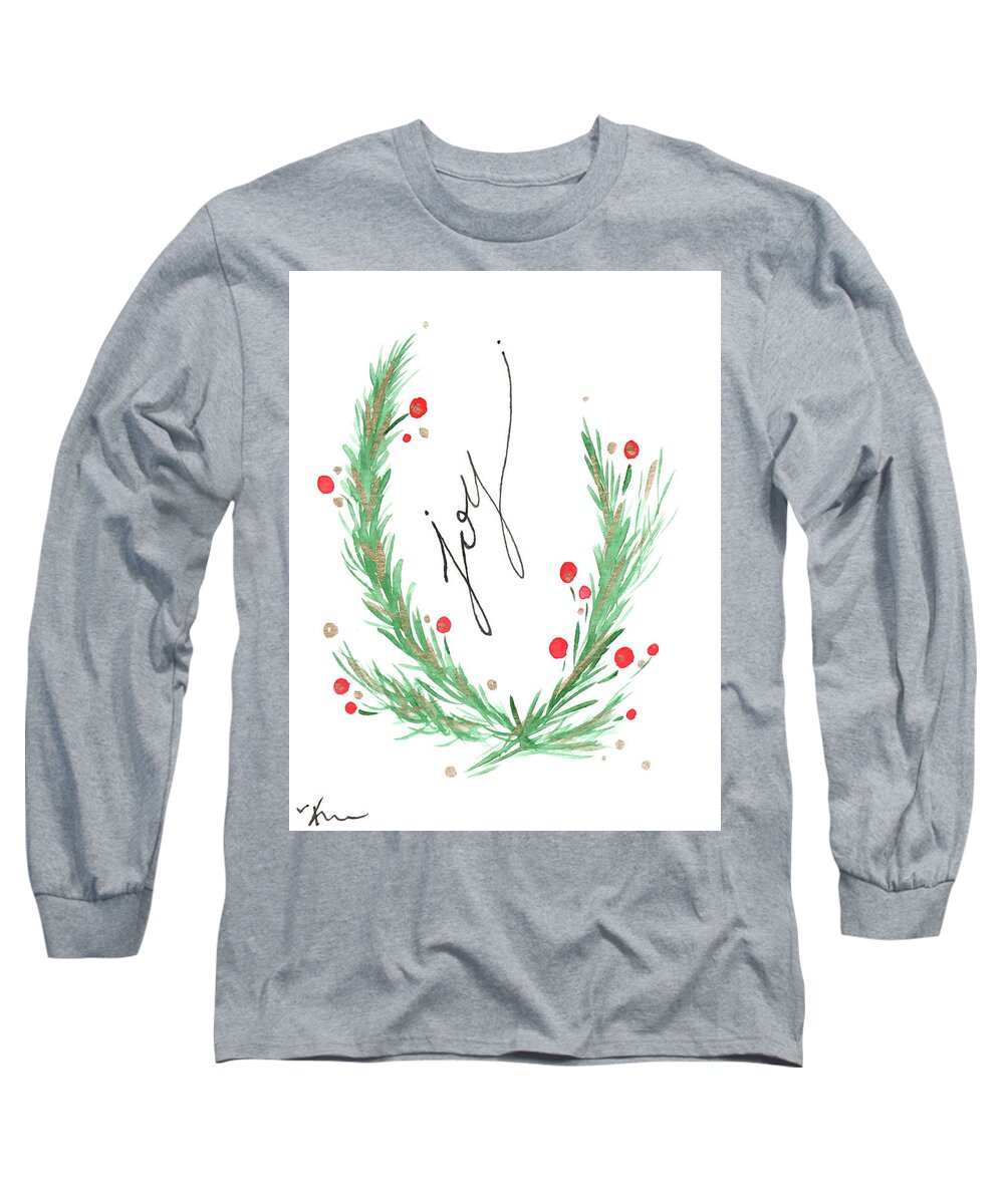  Long Sleeve T-Shirt featuring the painting Christmas Card 8 by Katrina Nixon