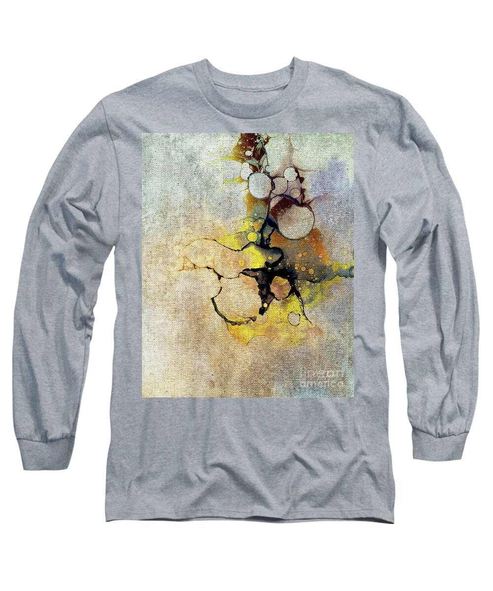 Abstract Long Sleeve T-Shirt featuring the digital art Coffee Gold by Deb Nakano