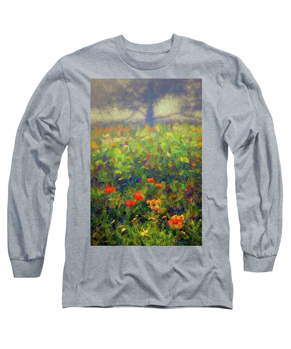 North Carolina Long Sleeve T-Shirt featuring the painting Color Thru the Fog ap by Dan Carmichael
