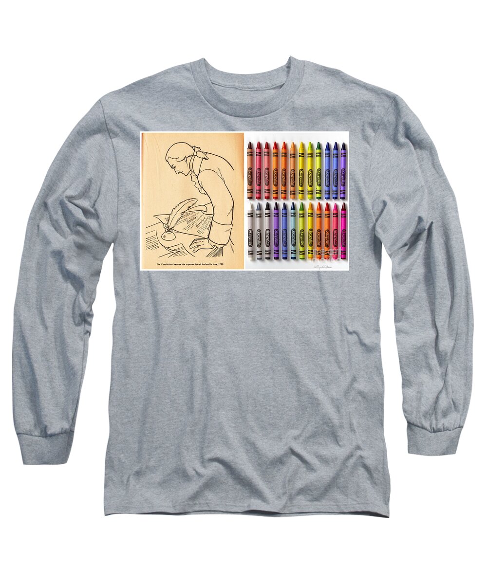 Political Long Sleeve T-Shirt featuring the mixed media Constitution Comes In All Colors by Sally Edelstein