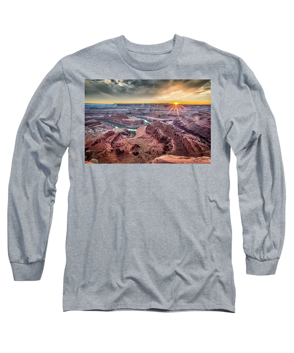 2020 Utah Trip Long Sleeve T-Shirt featuring the photograph Dead Horse Point Sunset by Gary Johnson
