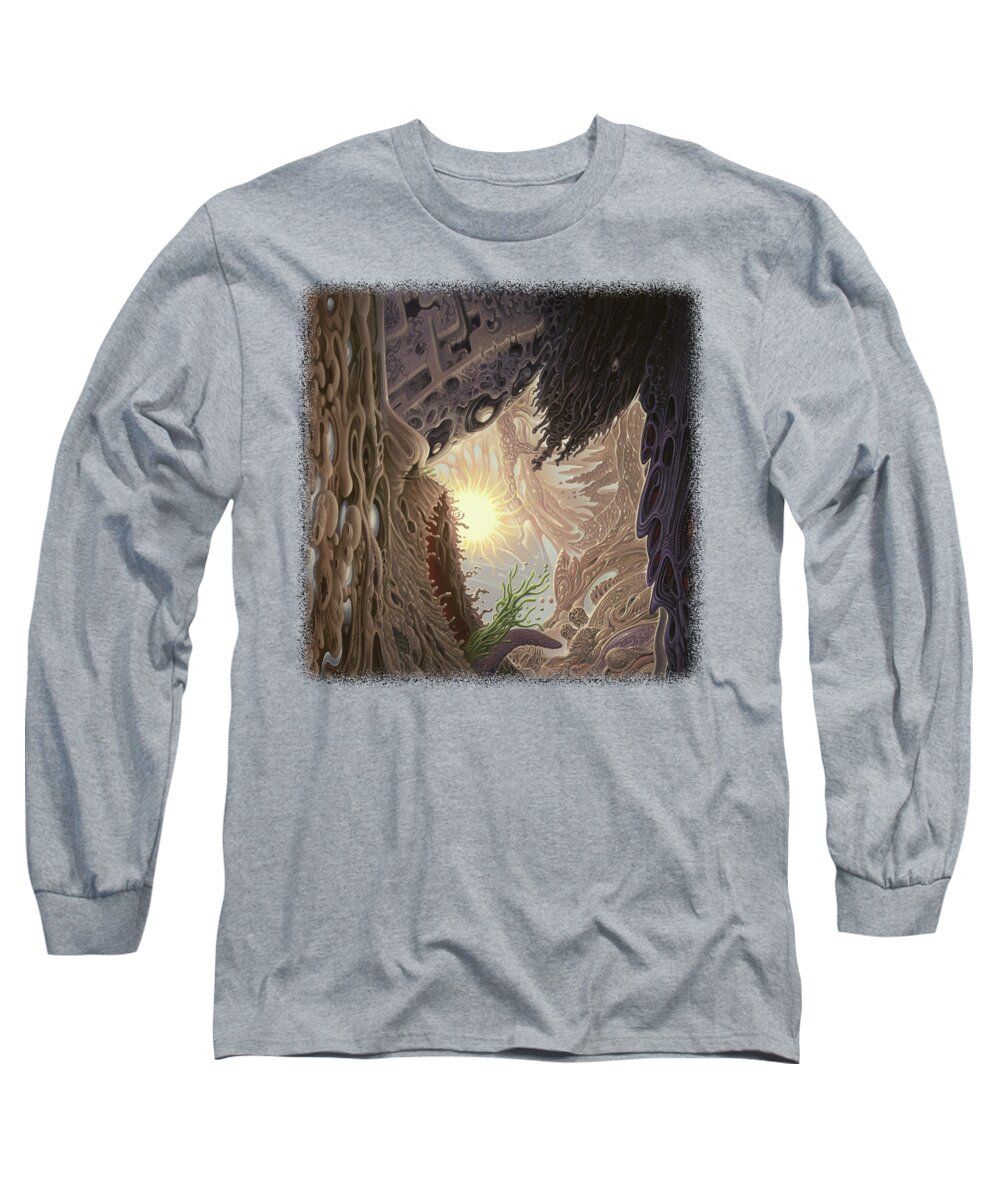 Abstract Long Sleeve T-Shirt featuring the painting Deranged Enigma by Mark Cooper