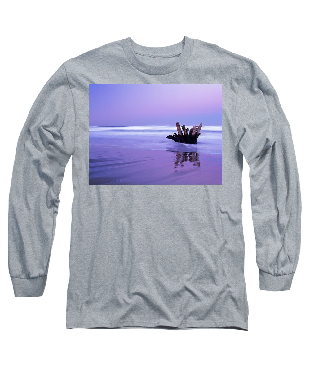 Beach Long Sleeve T-Shirt featuring the photograph Driftwood at Dawn by Robert Potts