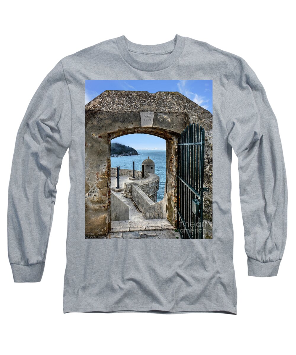 Dubrovnik Long Sleeve T-Shirt featuring the photograph Dubrovnik Sea Gate by David Meznarich