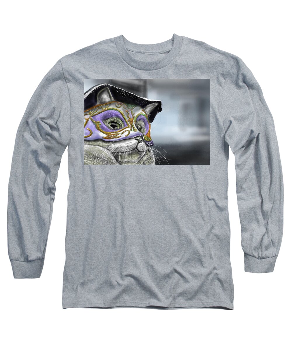  Long Sleeve T-Shirt featuring the digital art Feline Festival by Rob Hartman