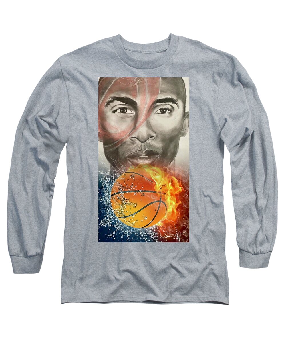  Long Sleeve T-Shirt featuring the mixed media Fire by Angie ONeal