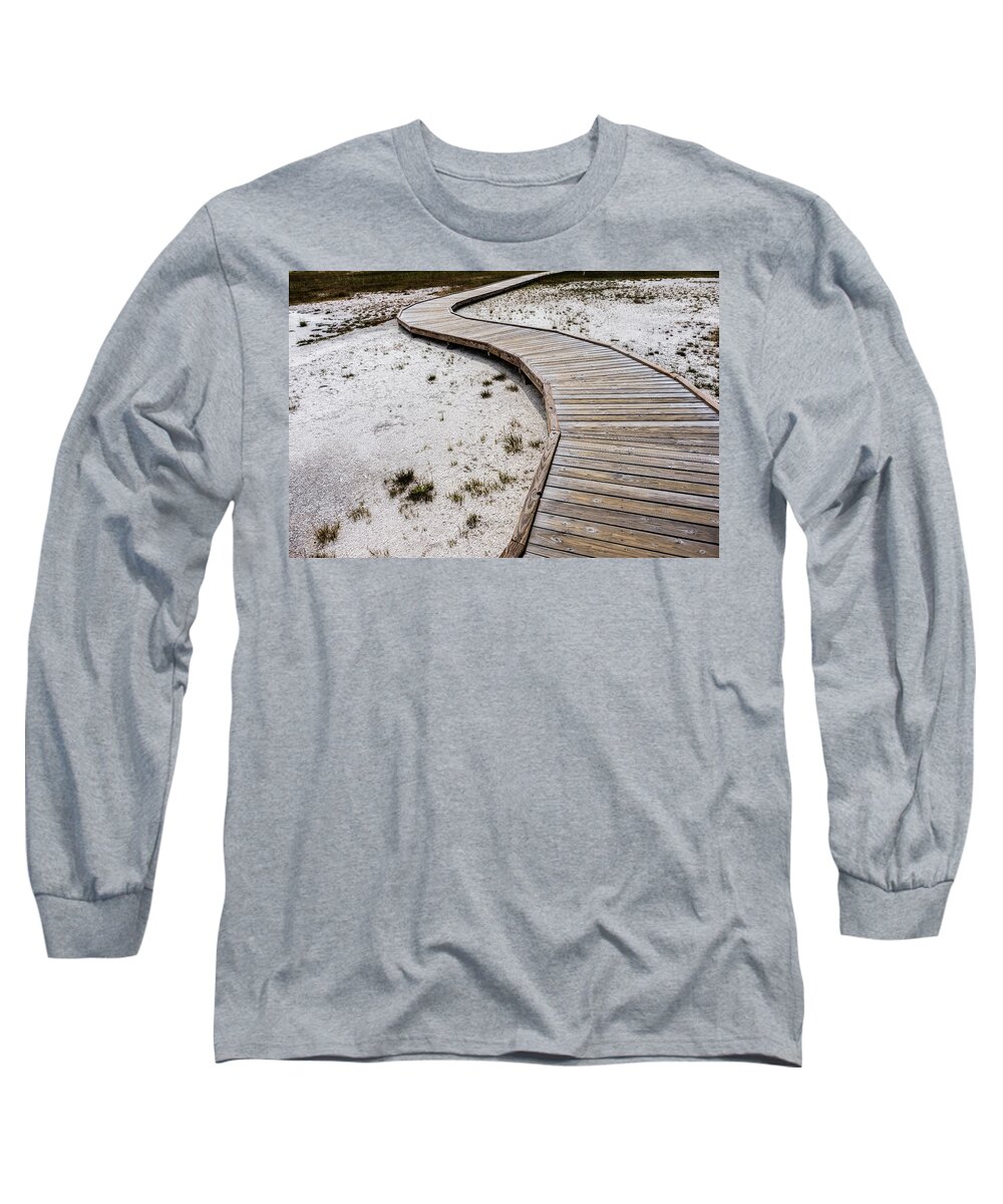 Yellowstone Long Sleeve T-Shirt featuring the photograph Footpath in Yellowstone by Alberto Zanoni