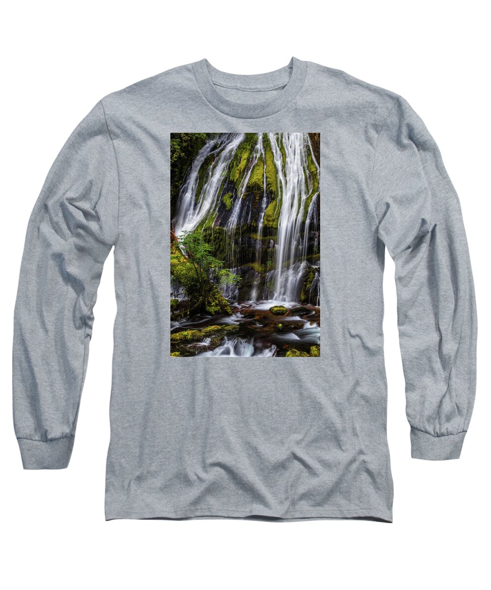 Tree Long Sleeve T-Shirt featuring the photograph Forest Cascade by Laura Roberts