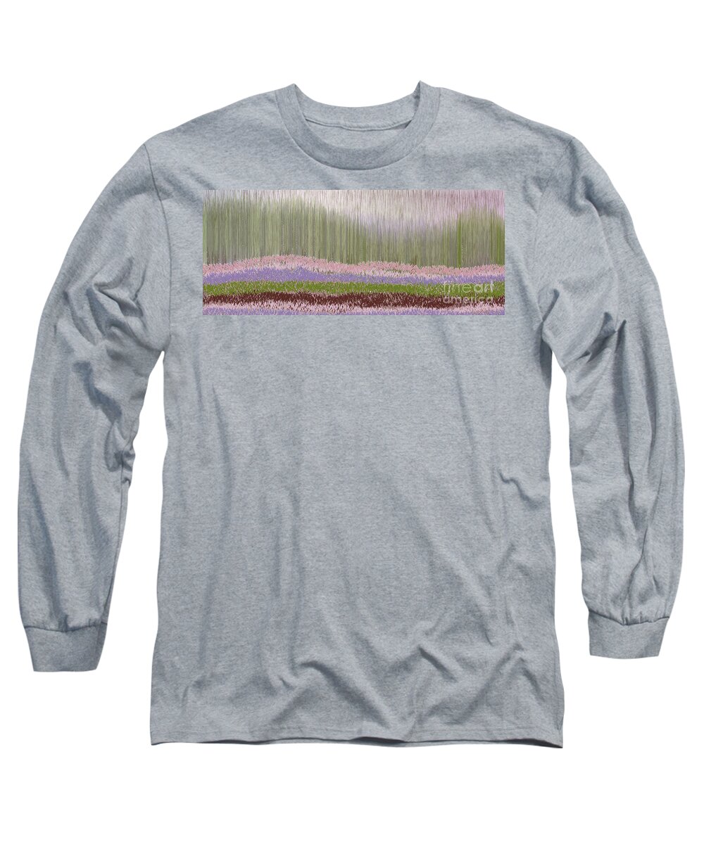 Abstract Long Sleeve T-Shirt featuring the digital art From The Fountain Grass by Bentley Davis
