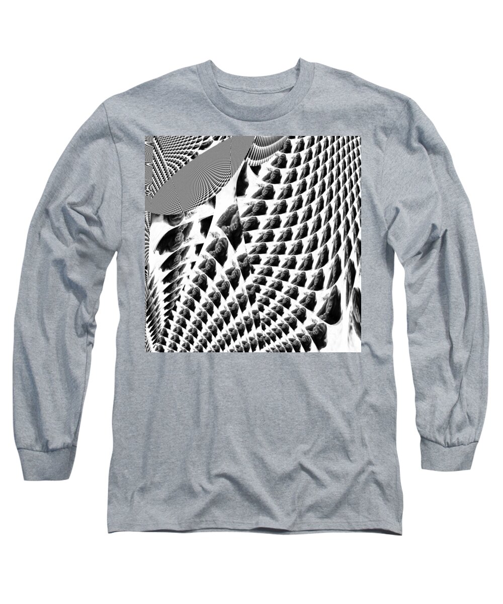 Fractal Long Sleeve T-Shirt featuring the mixed media Great Attractor Gorilla by Stephane Poirier