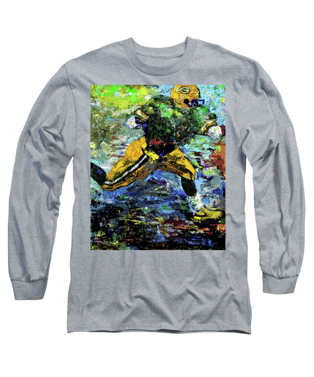 Packers Long Sleeve T-Shirt featuring the digital art Green Bay Packers by Walter Fahmy