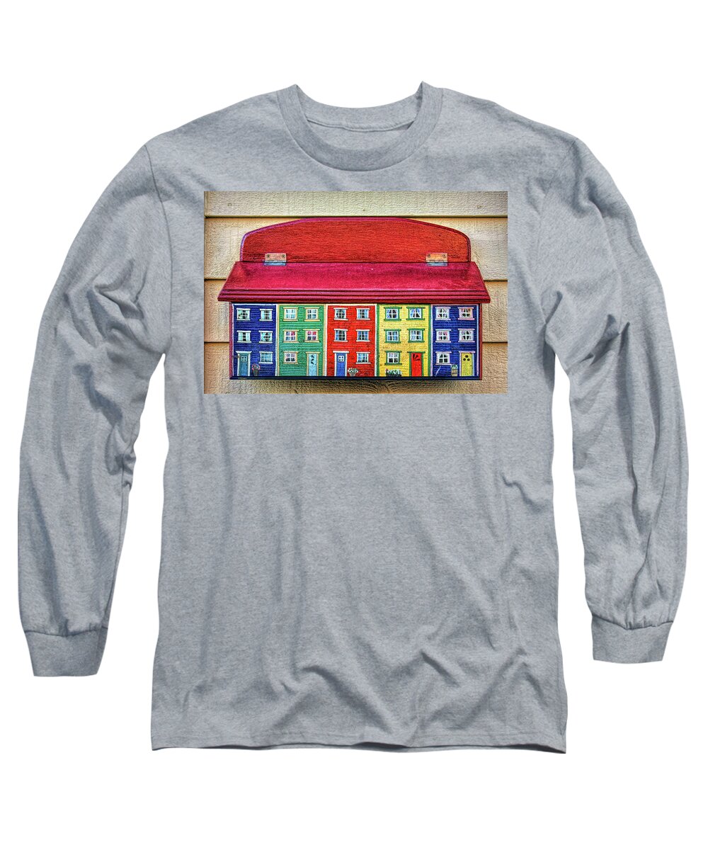 Handcrafted Mailbox Long Sleeve T-Shirt featuring the photograph Handcrafted Mailbox In Newfoundland by Tatiana Travelways