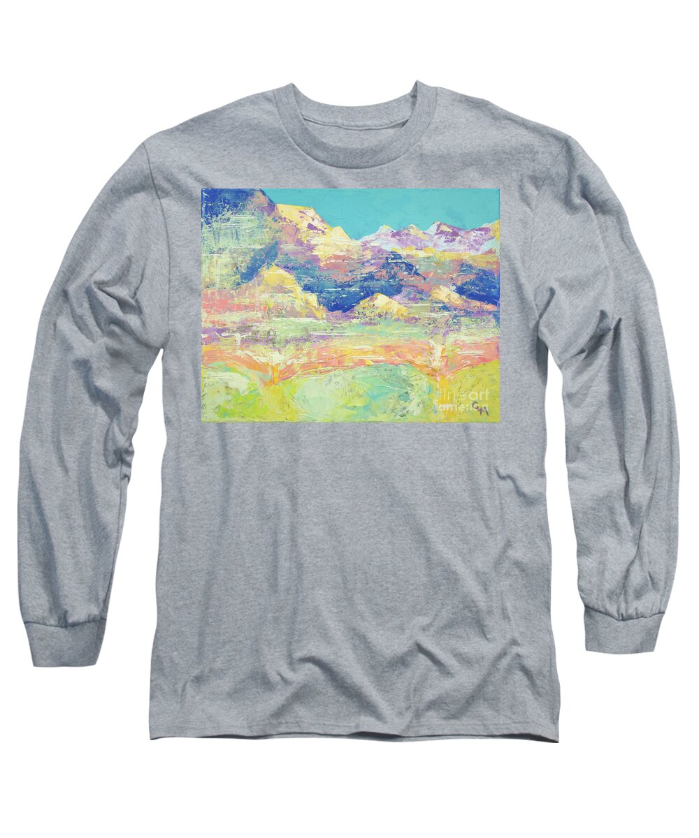 Happy Long Sleeve T-Shirt featuring the painting Happy Places 2 of 2 by Cheryl McClure