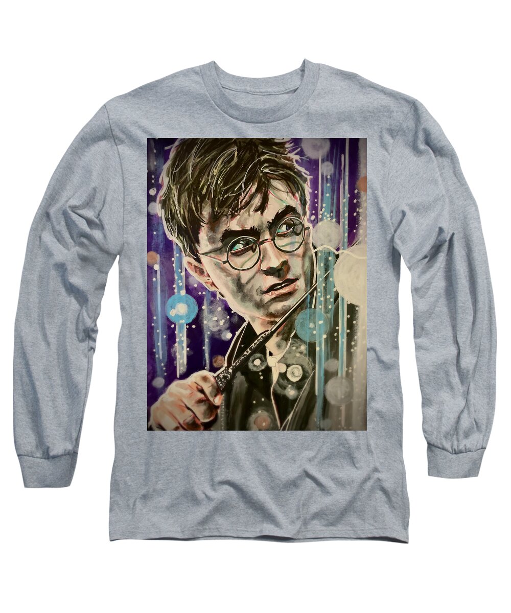 Harry Potter Long Sleeve T-Shirt featuring the painting Harry Potter by Joel Tesch
